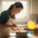 Single Mom Baking Own Birthday Cake