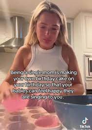 Single Mom Baking Own Birthday Cake